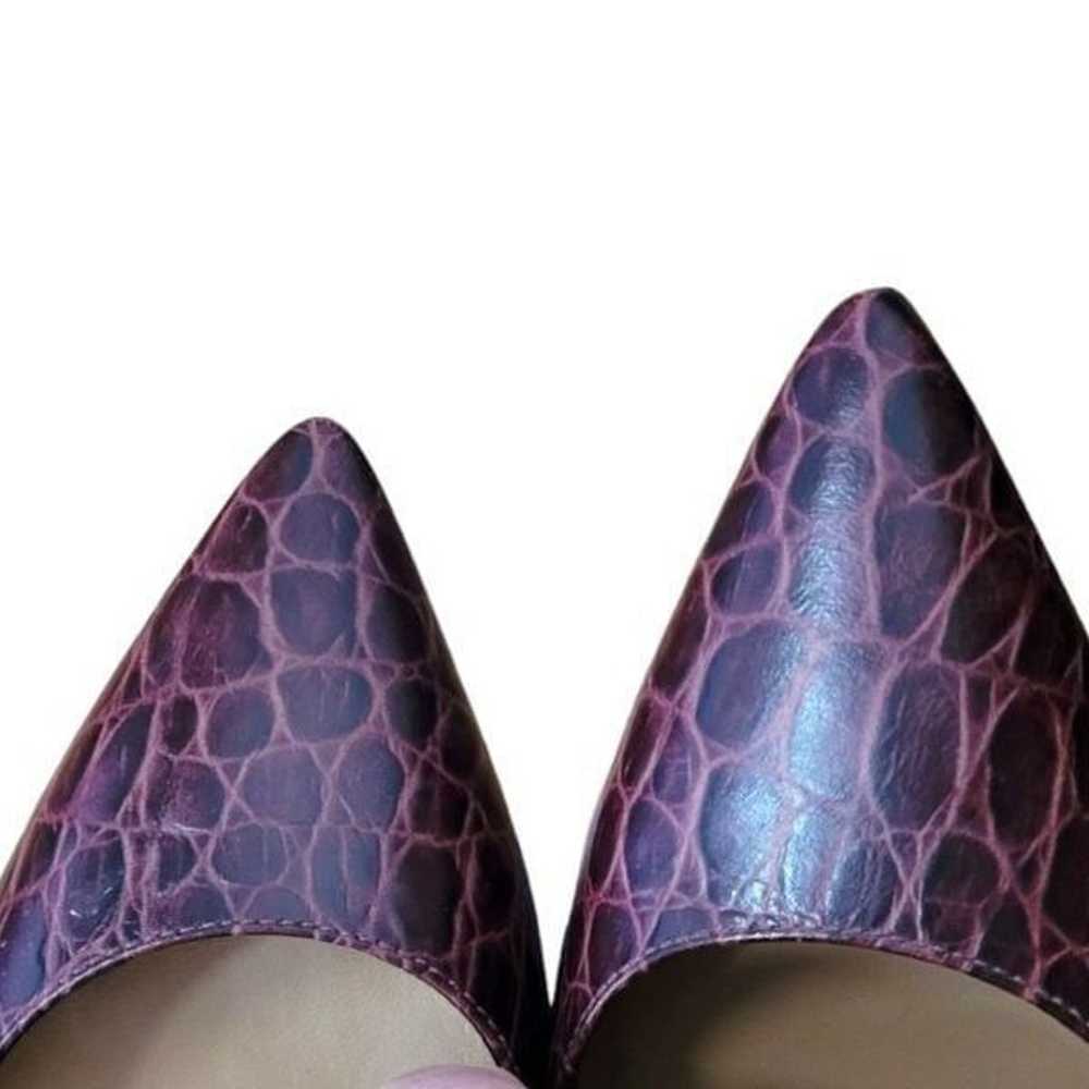 Talbots Wine Faux Croc Pointed Toe Heels - image 5