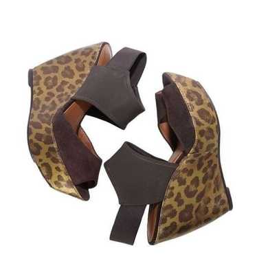 Donald J. Pliner LEEE Leopard Wedge Sandals, Size… - image 1
