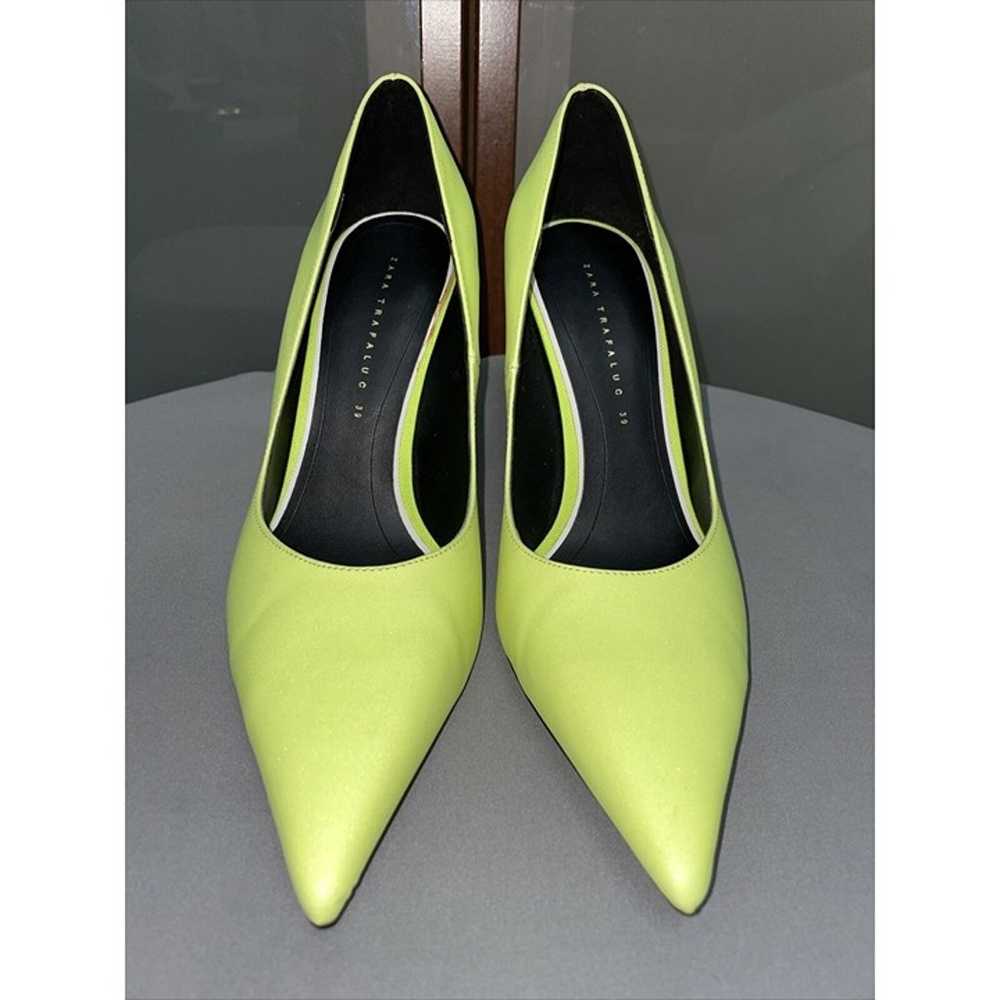 Zara Trafaluc Lime Green Neon Heels Pumps Blogger… - image 2