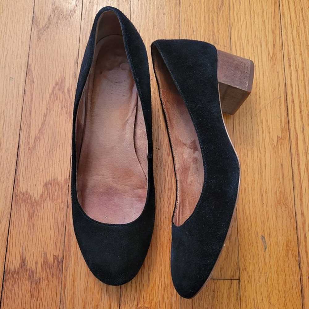 Madewell 6 Black Leather Heels Shoes ELLA Pump - image 1