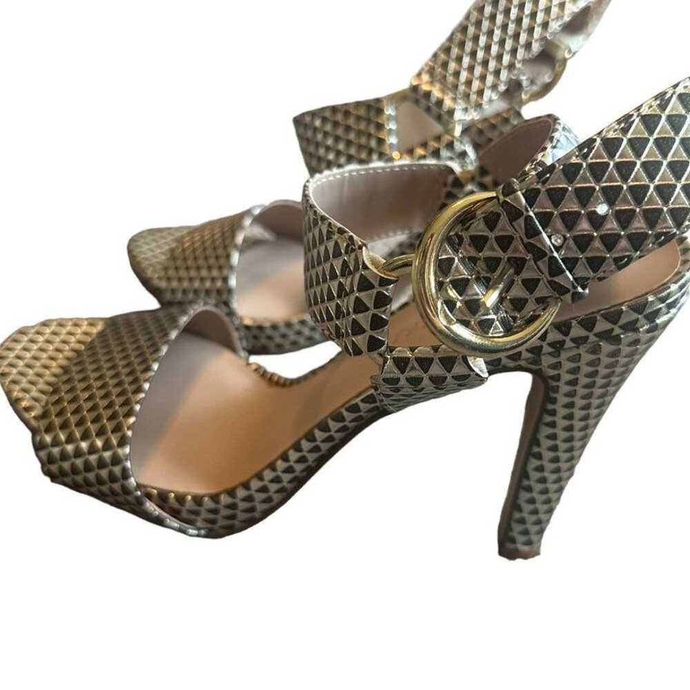 Karl Lagerfeld Cieone Gold High Heels Sandals w/ … - image 7