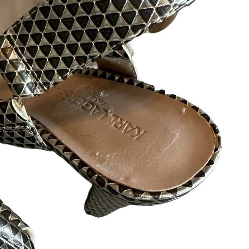 Karl Lagerfeld Cieone Gold High Heels Sandals w/ … - image 8
