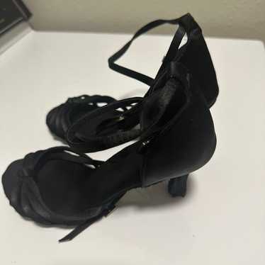 Ballroom dance heels suede soles size 7 black - image 1