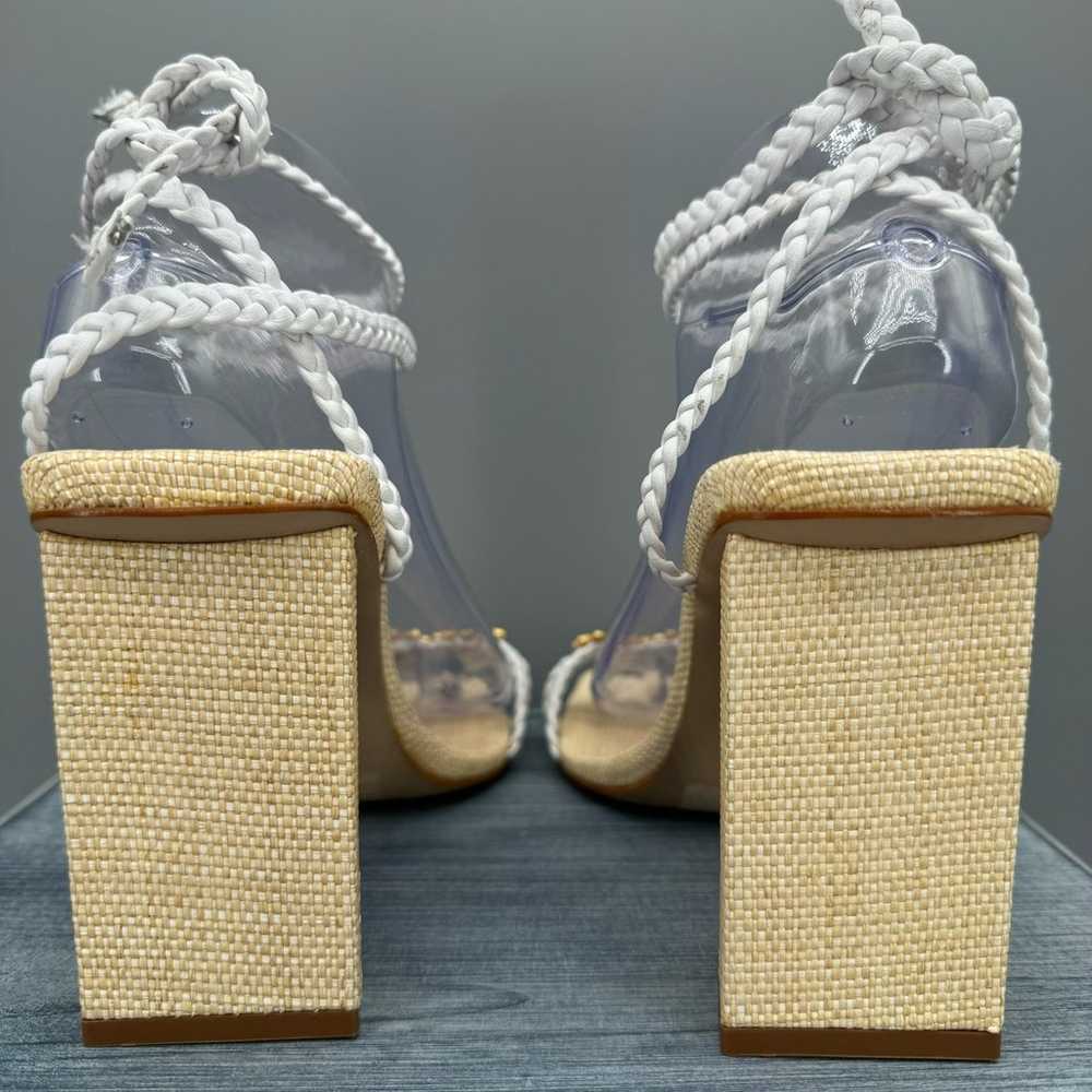 NEW Schutz Hina Block Heeled Sandal White Size 9.… - image 4