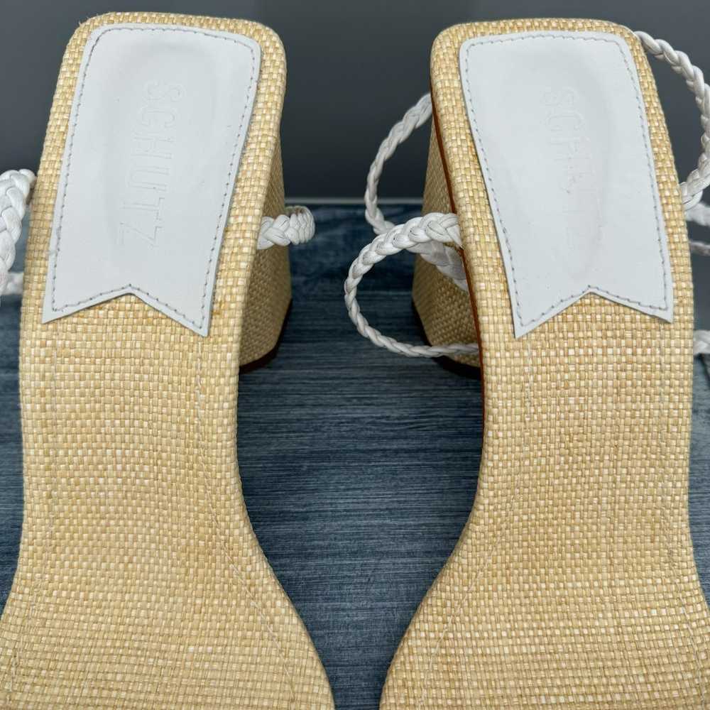 NEW Schutz Hina Block Heeled Sandal White Size 9.… - image 5