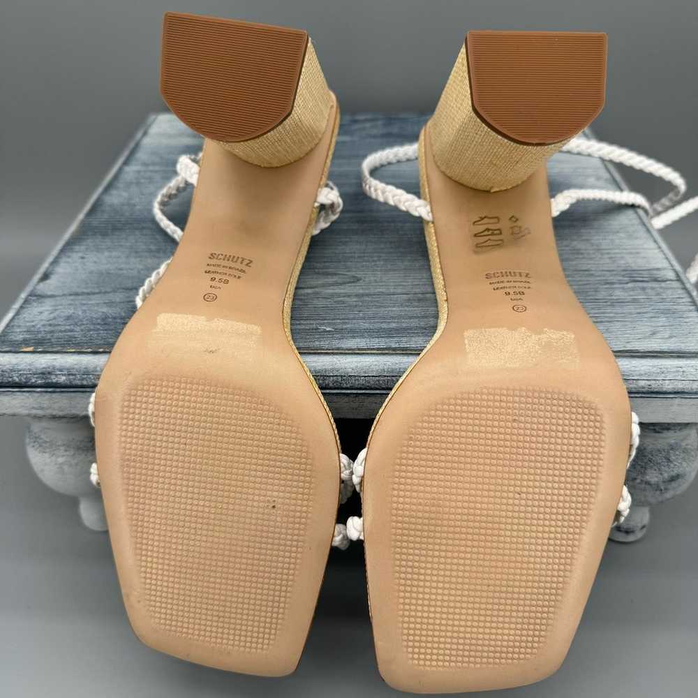 NEW Schutz Hina Block Heeled Sandal White Size 9.… - image 8