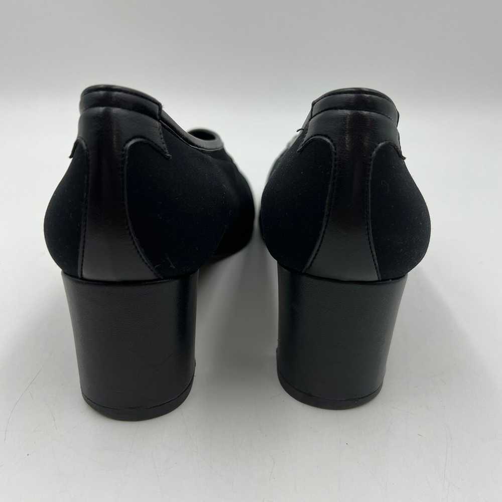 Taryn Rose Black Fabric Heels Leather Trim Career… - image 4