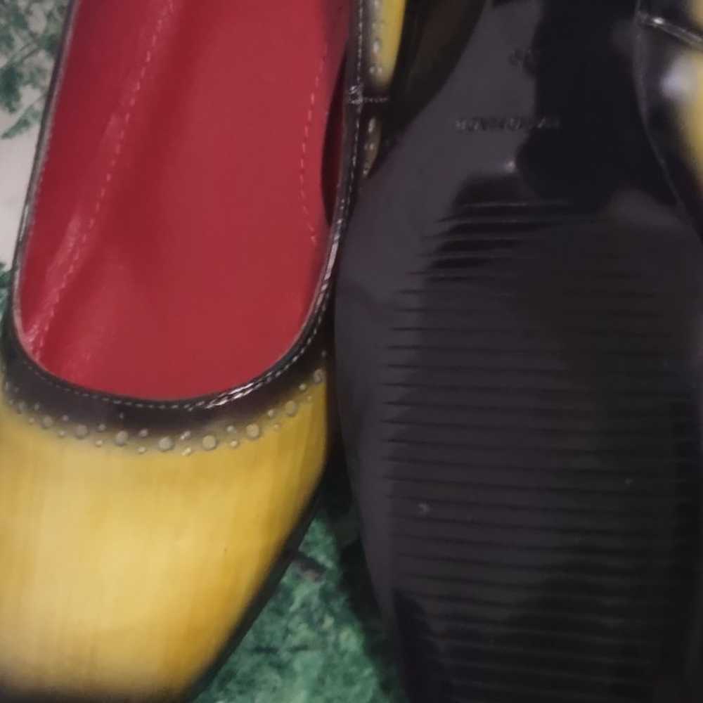 Genuine Leather handmade yellow block heel's - image 3