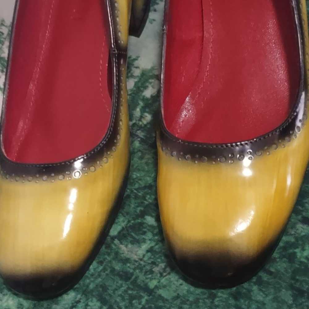 Genuine Leather handmade yellow block heel's - image 6