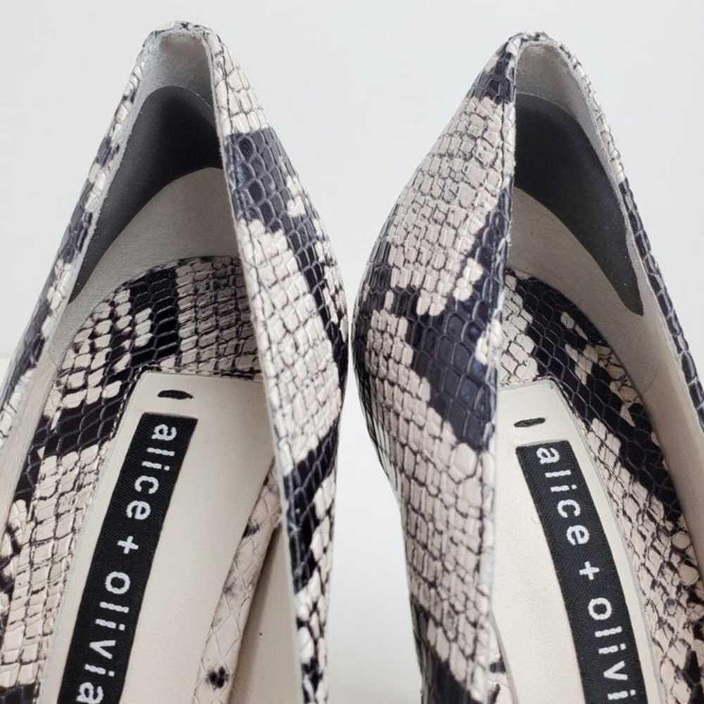 Alice and Olivia Python Leather Pointed-Toe Heels - image 11