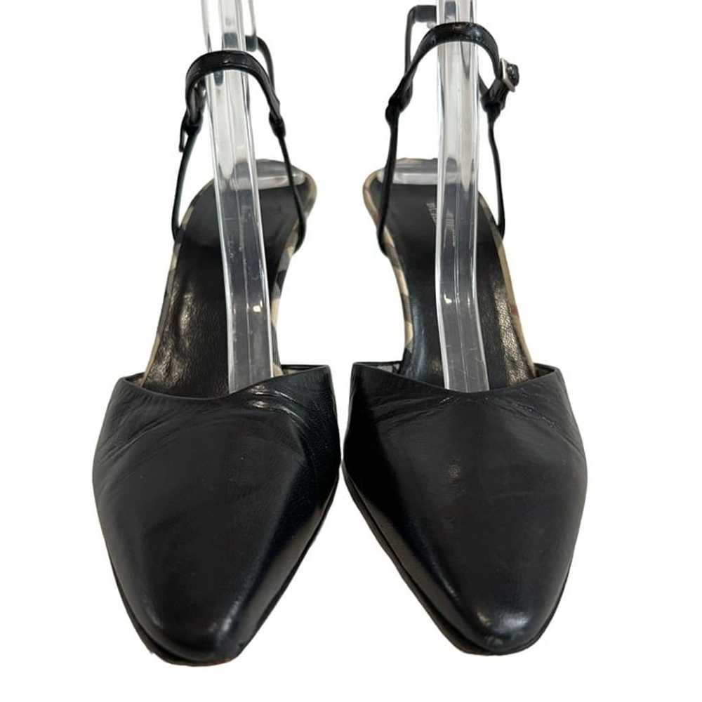 Burberry High heels 36 6 black leather nova check… - image 2