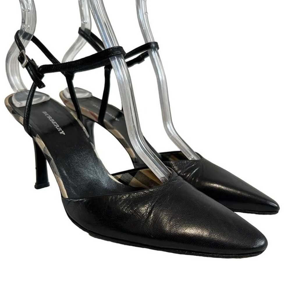 Burberry High heels 36 6 black leather nova check… - image 3