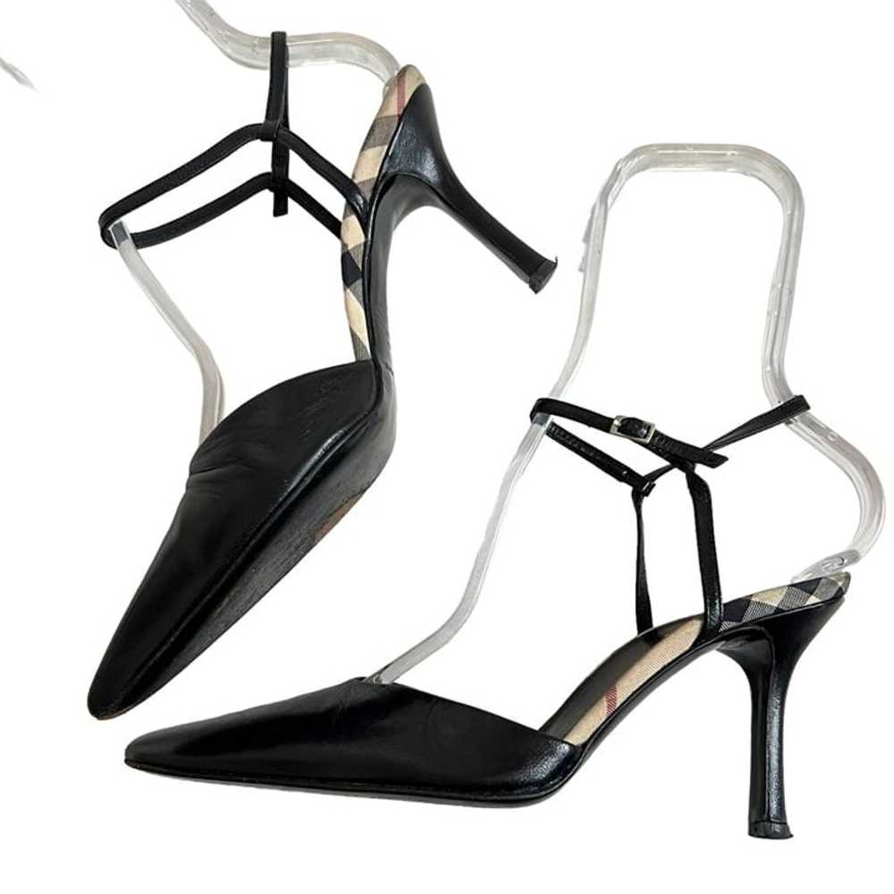 Burberry High heels 36 6 black leather nova check… - image 6