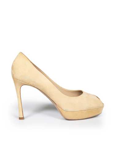 Saint Laurent Paris Beige Suede Palais Platform He