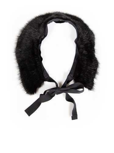 Prada Black Fur Tie Fastening Collar - image 1