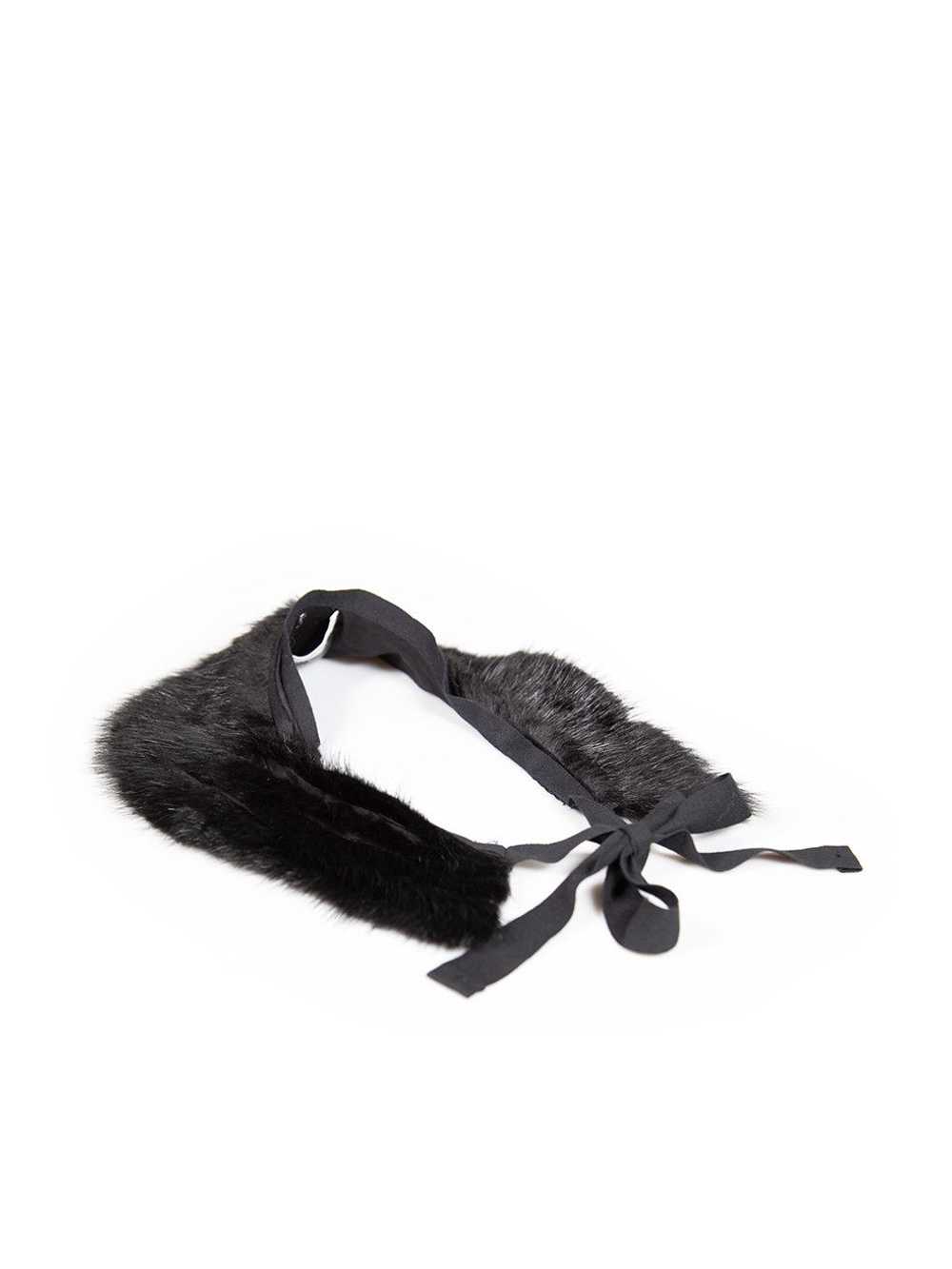 Prada Black Fur Tie Fastening Collar - image 2