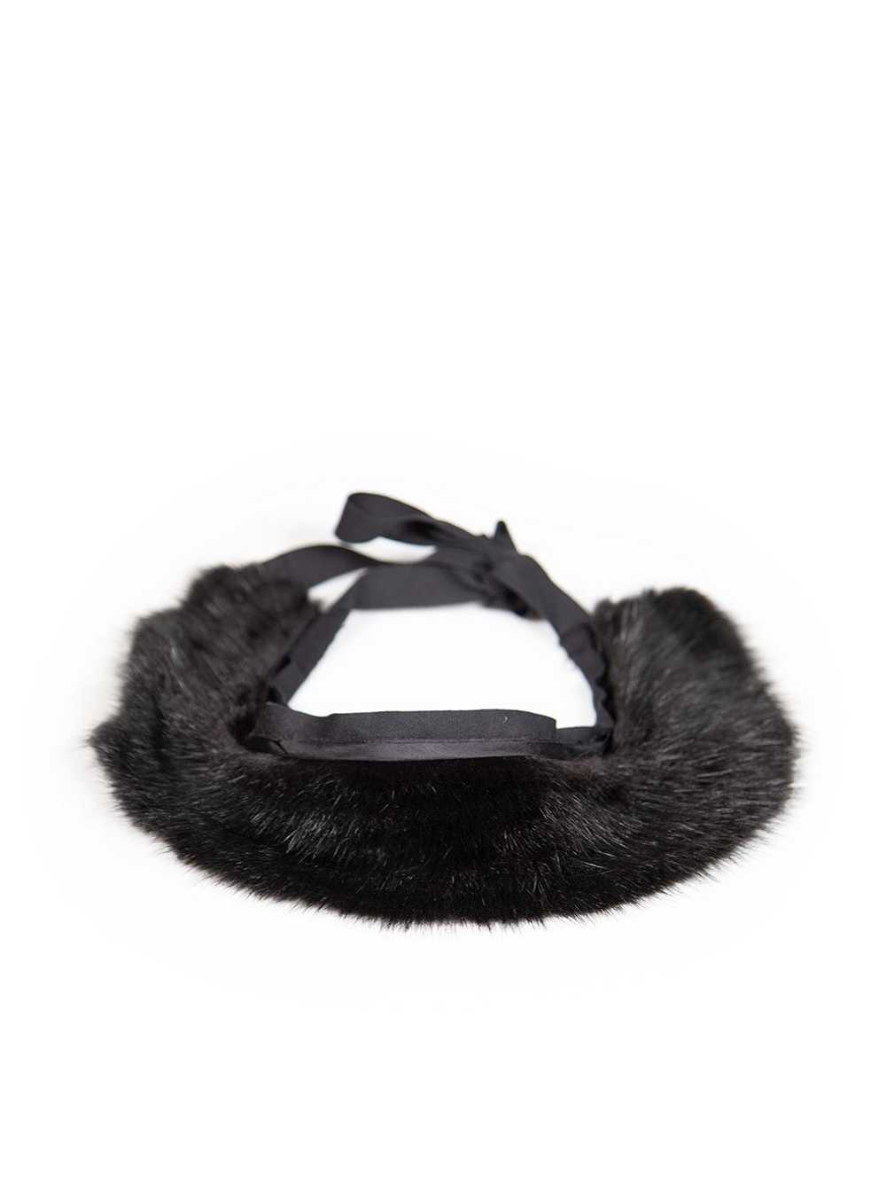Prada Black Fur Tie Fastening Collar - image 3
