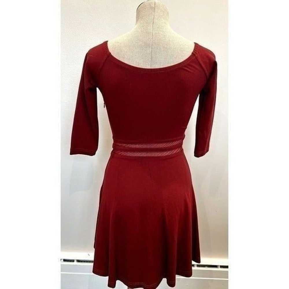 Lulus Yes to the Mesh Skater Dress in Wine Red Si… - image 4