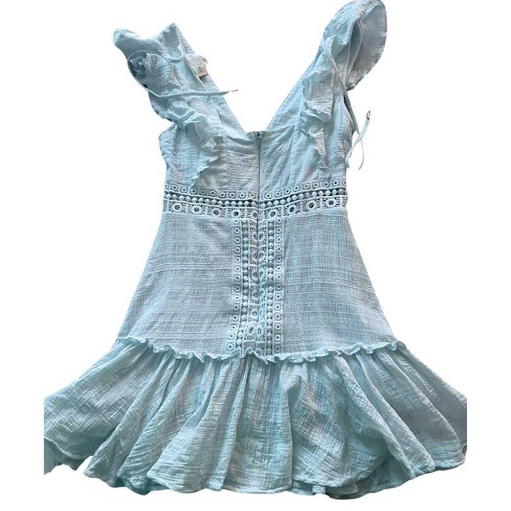Blue Ruffle Mini Dress - image 4