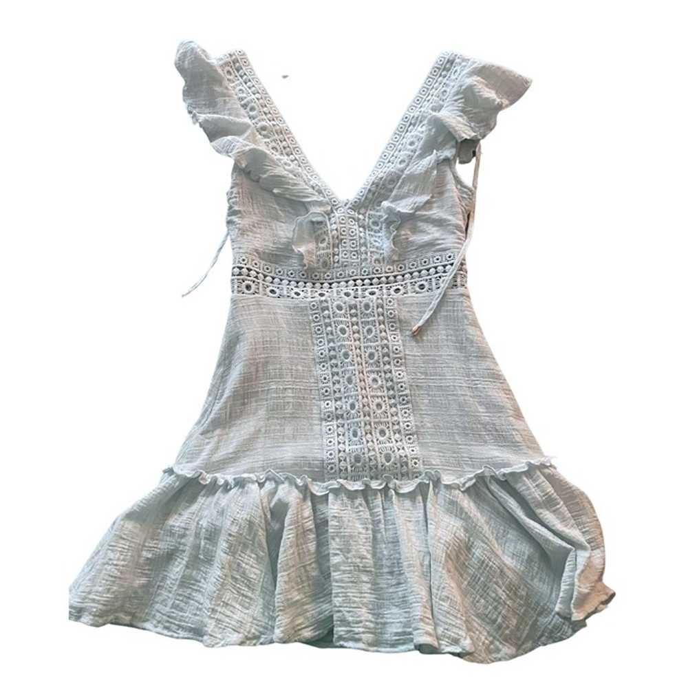 Blue Ruffle Mini Dress - image 5