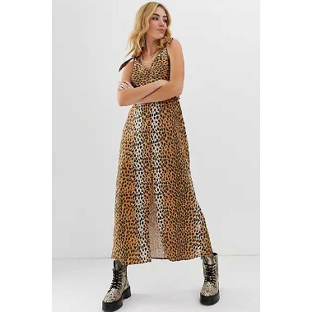 Asos Tie Back Linen Maxi Dress in Leopard Print - image 10