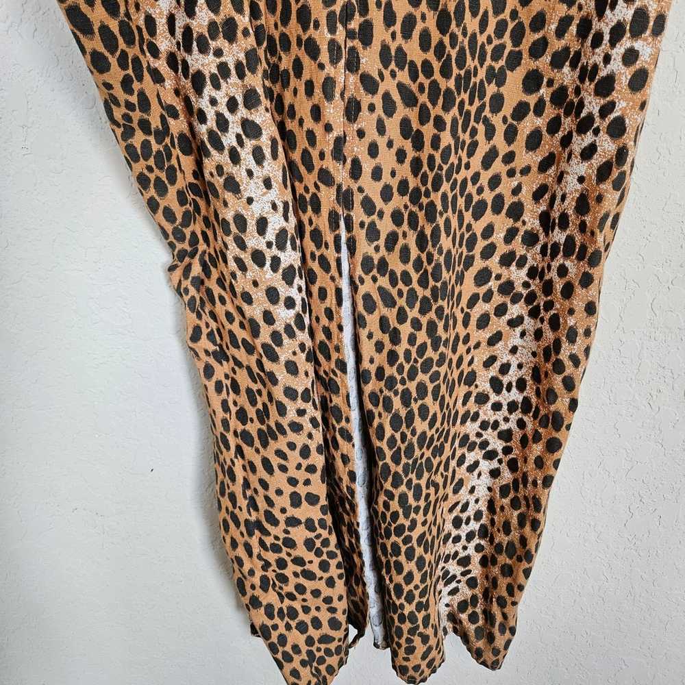 Asos Tie Back Linen Maxi Dress in Leopard Print - image 4