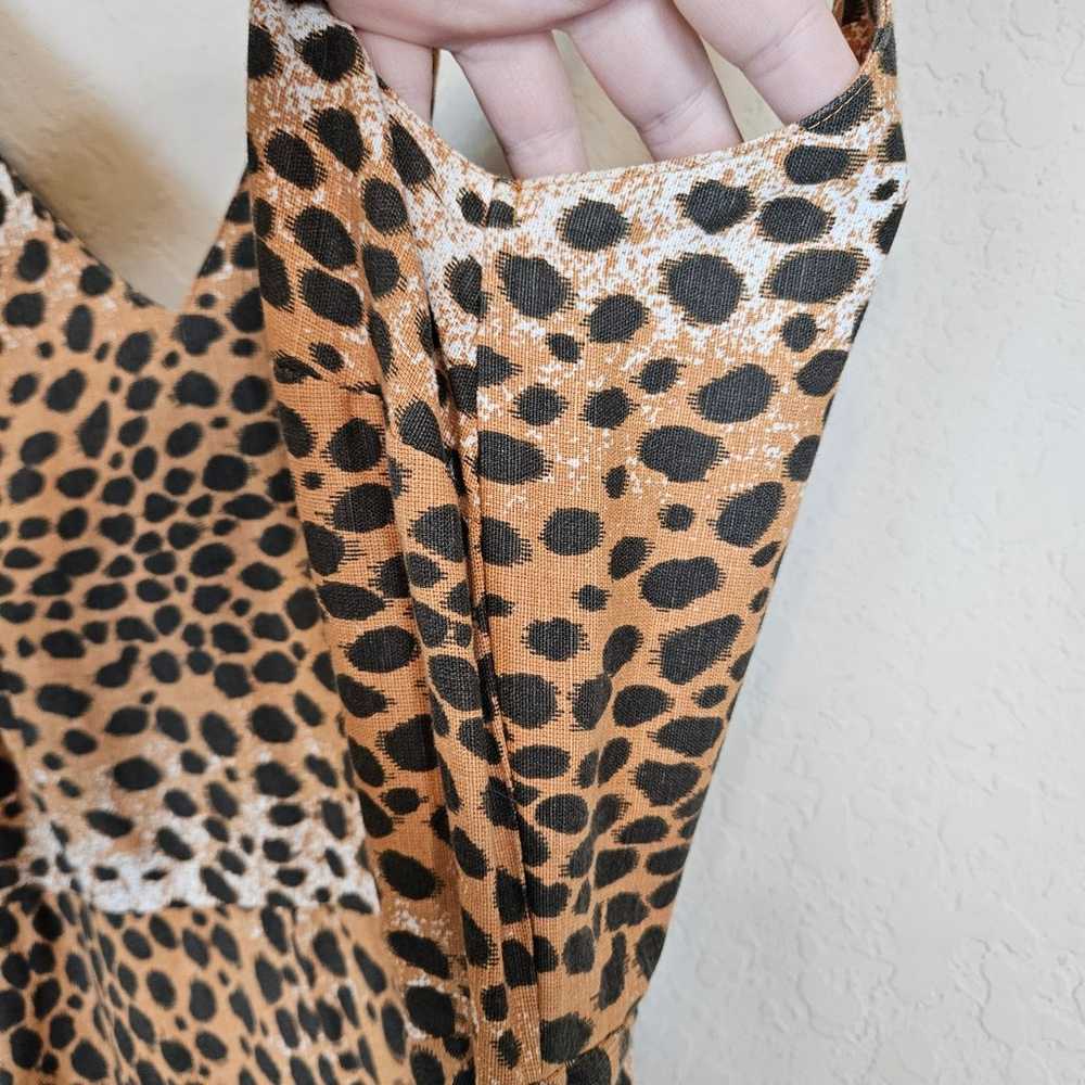 Asos Tie Back Linen Maxi Dress in Leopard Print - image 6