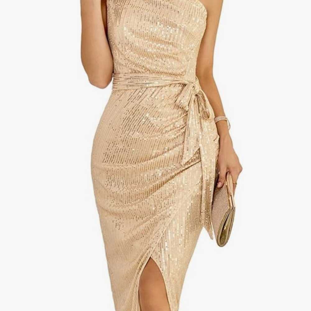 GRACE KARIN Sleeveless One Shoulder Sequin Dress … - image 1