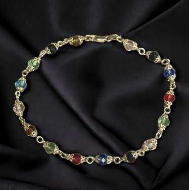 Vintage Vintage multicolor glass bead anklet