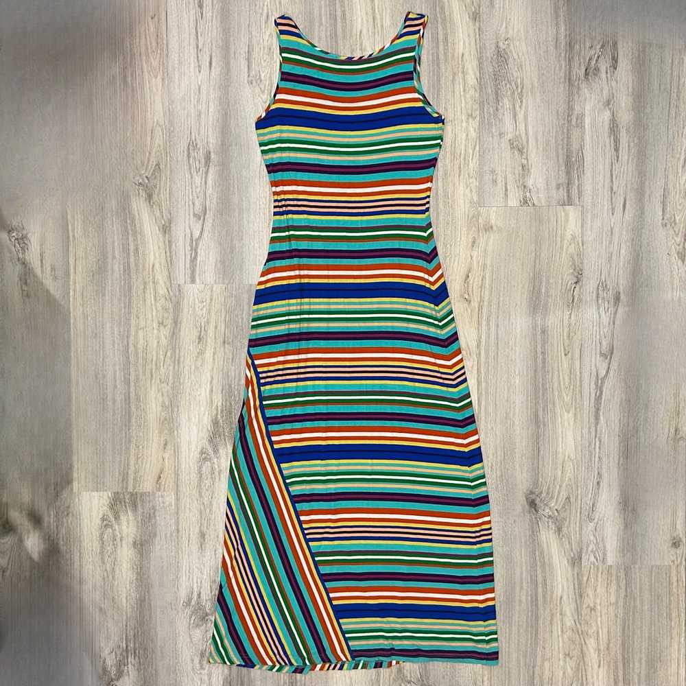 Ellen Tracy Sleeveless Bright Colorful Stripes Ma… - image 2