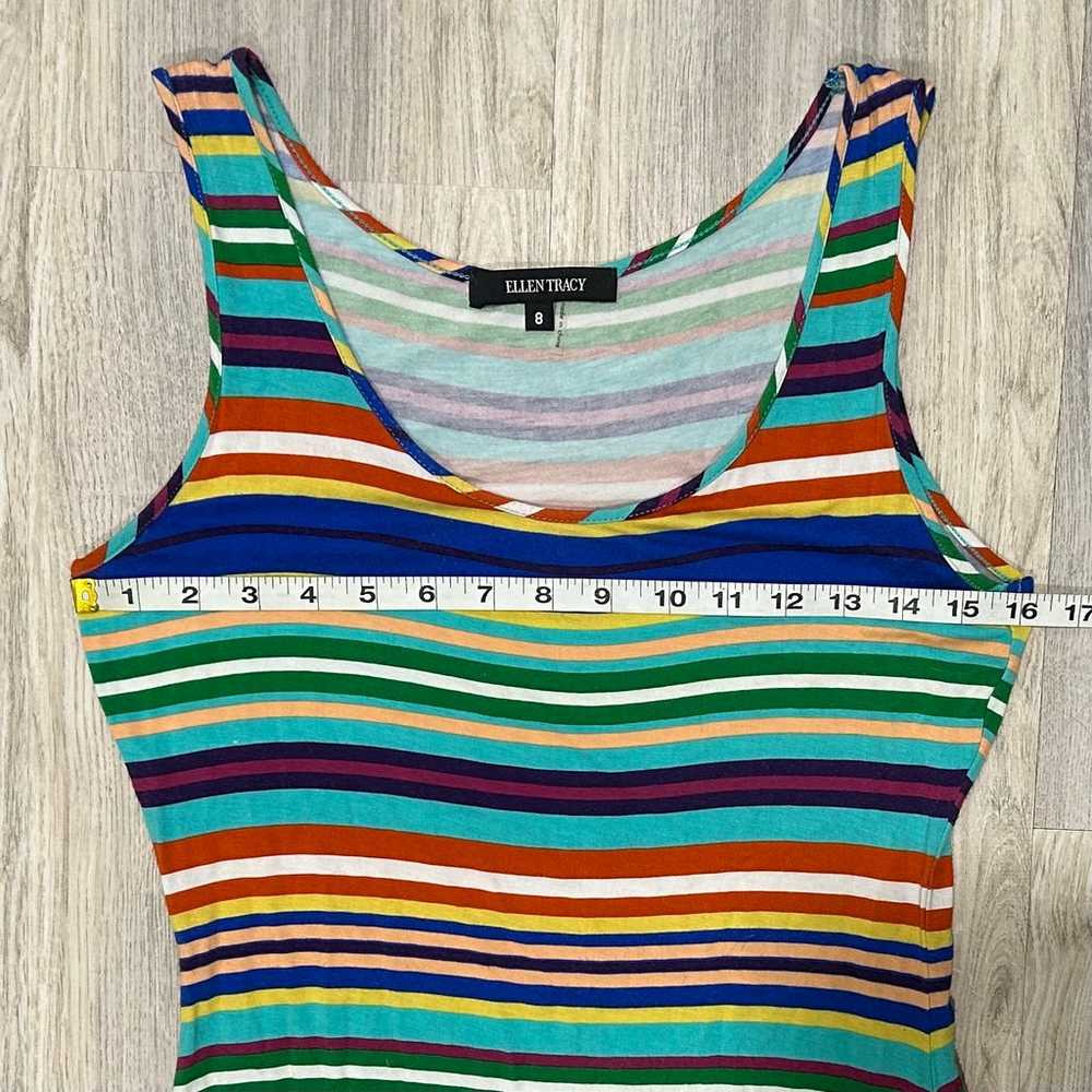 Ellen Tracy Sleeveless Bright Colorful Stripes Ma… - image 8