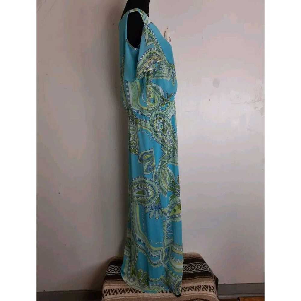 Chico's Maxi Dress Size 2 US 12 Turquoise Paisley… - image 3