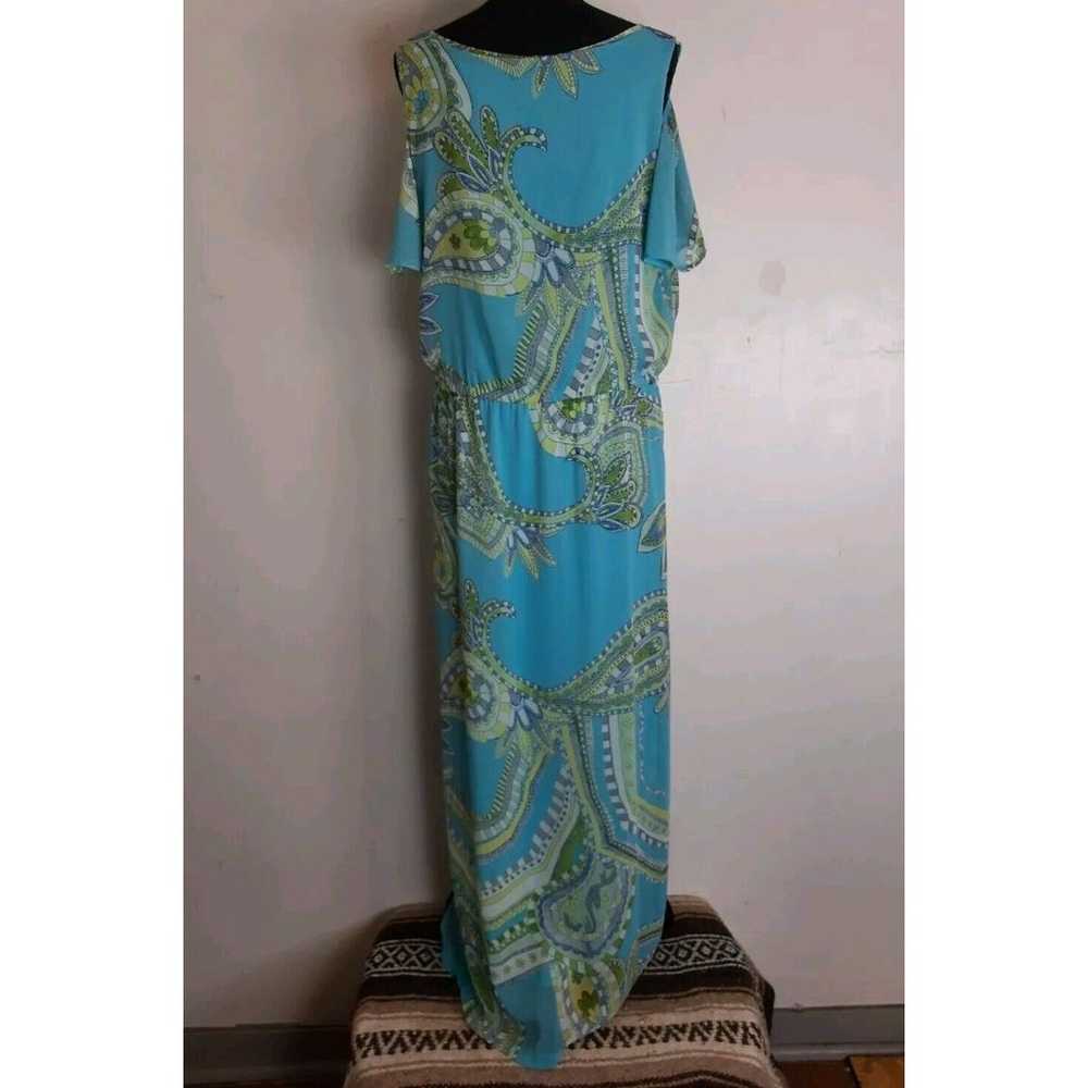 Chico's Maxi Dress Size 2 US 12 Turquoise Paisley… - image 4