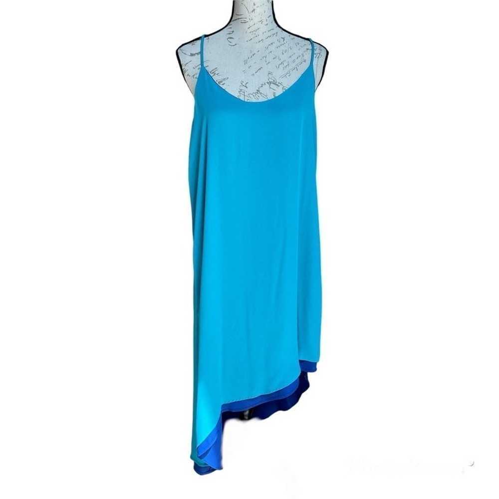 Mark Reversible Asymmetrical Hem Slip Dress Teal … - image 3