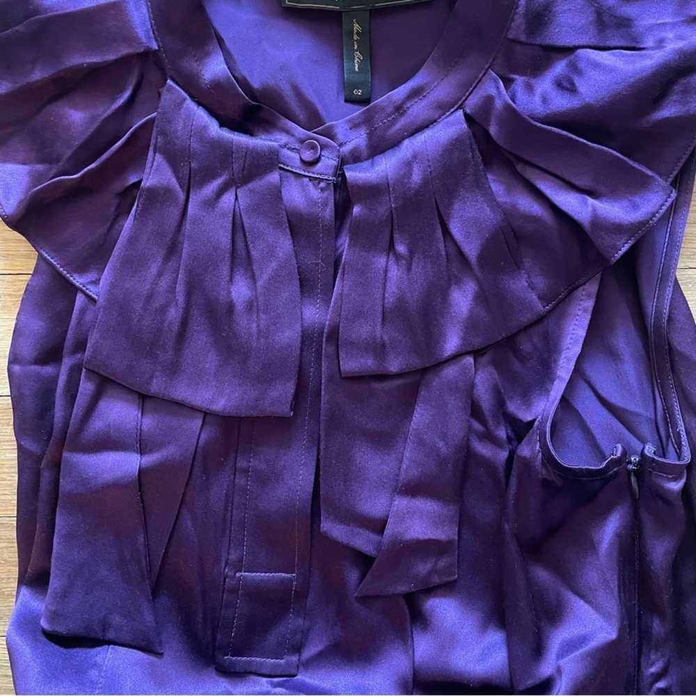 BCBGMaxazria purple and black sleeveless fit and … - image 2