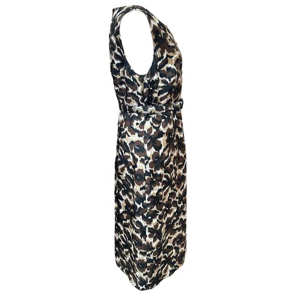 Talbots Leopard Print Sleeveless Midi Silk Belted… - image 4