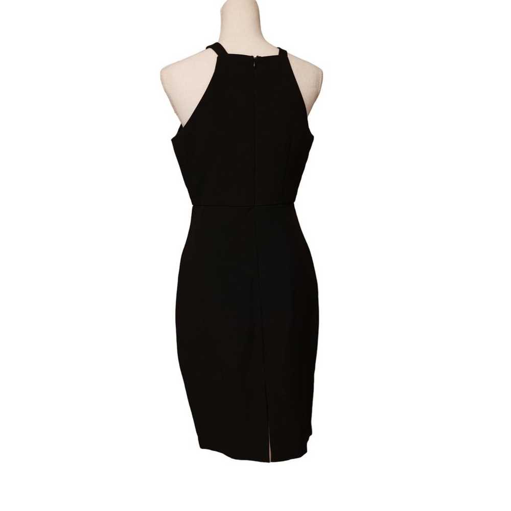 Lulu's black midi fitted cross front Keyhole dres… - image 2