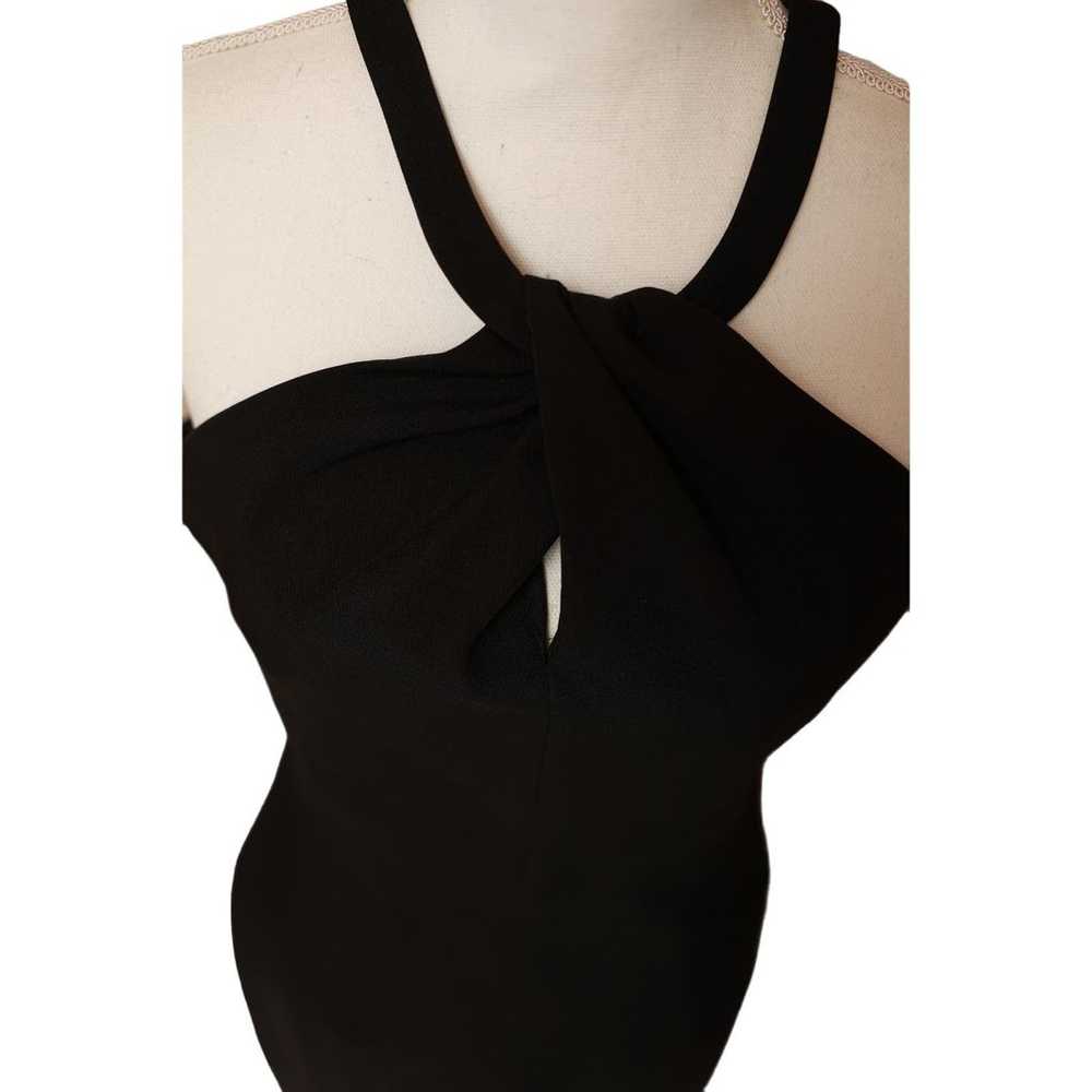 Lulu's black midi fitted cross front Keyhole dres… - image 4