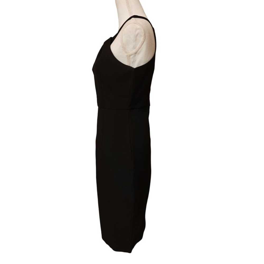 Lulu's black midi fitted cross front Keyhole dres… - image 6