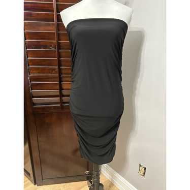 Halogen Womens Bodycon Dress Black Ruched Midi St… - image 1