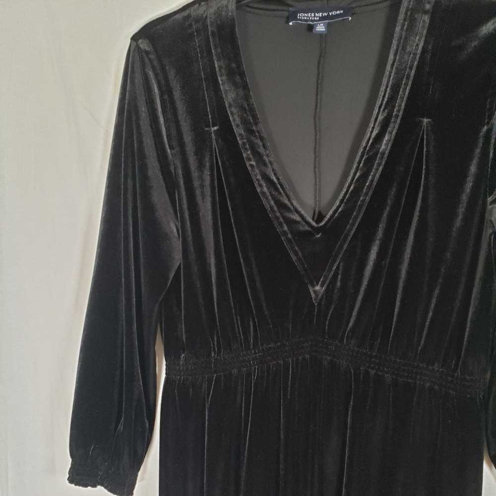 Jones New York Signature Black Velvet Dress Sz L. - image 5
