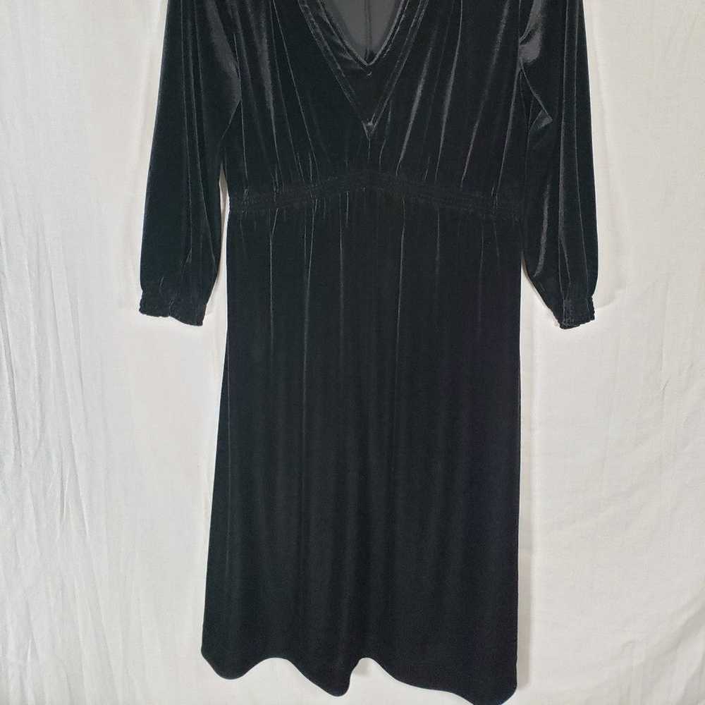 Jones New York Signature Black Velvet Dress Sz L. - image 6