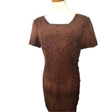 Maggy London vintage pure silk fully lined brown … - image 1