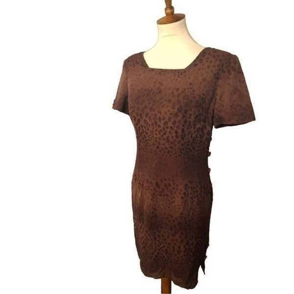 Maggy London vintage pure silk fully lined brown … - image 2