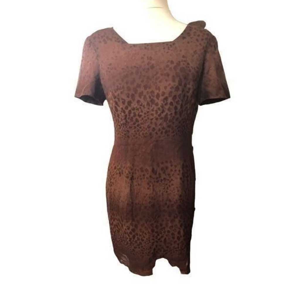 Maggy London vintage pure silk fully lined brown … - image 3