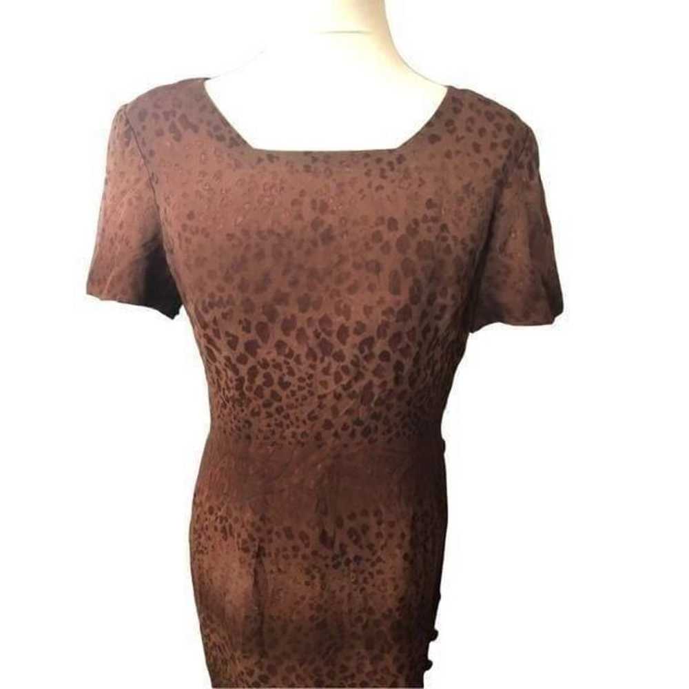 Maggy London vintage pure silk fully lined brown … - image 5