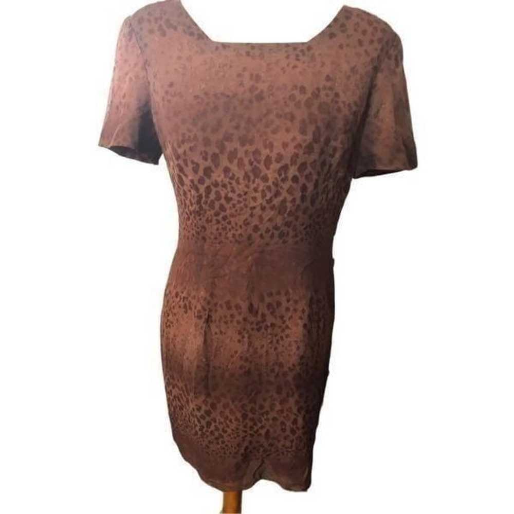 Maggy London vintage pure silk fully lined brown … - image 8