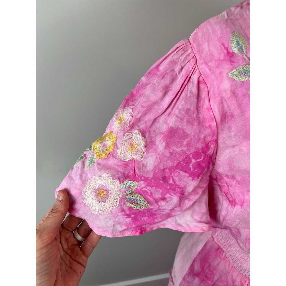 Savanna Jane Women's L Maxi Dress Pink Embroidere… - image 3