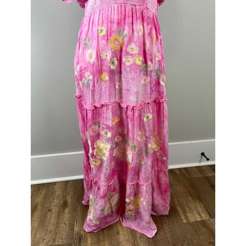 Savanna Jane Women's L Maxi Dress Pink Embroidere… - image 4