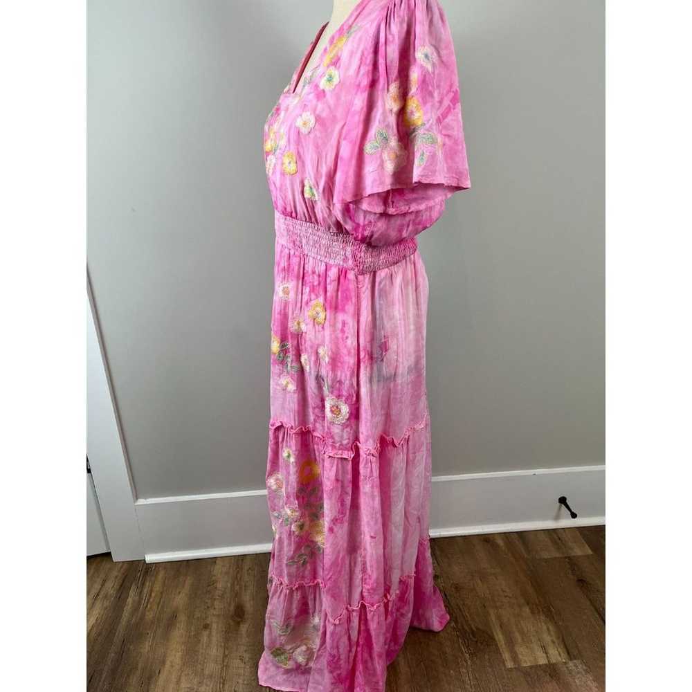 Savanna Jane Women's L Maxi Dress Pink Embroidere… - image 5